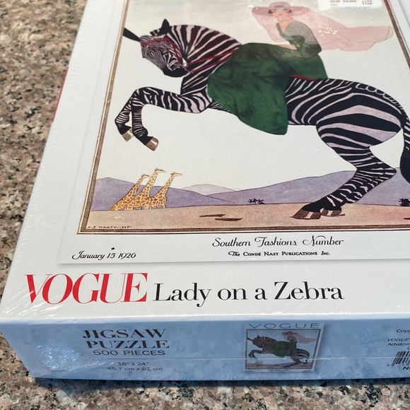 Vogue Lady on a Zebra 500 piece puzzle NEW sealed jigsaw New York Puzzle Co. - Picture 10 of 13